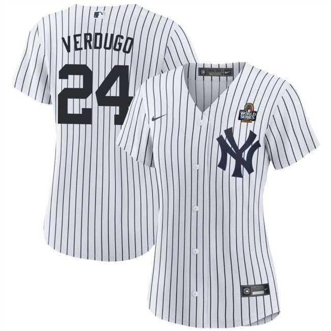 Womens New York Yankees #24 Alex Verdugo White 2024 World Series Cool Base Stitched Jersey Dzhi